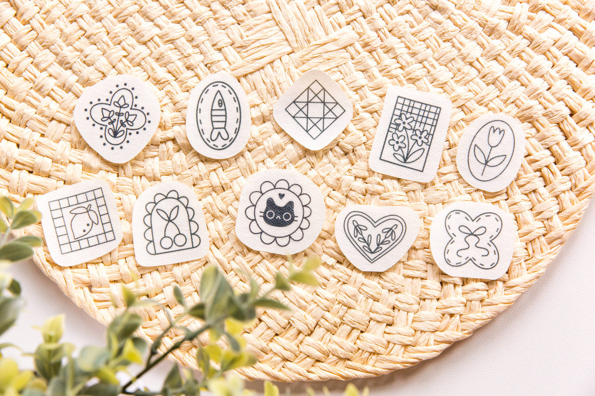 Vintage Stamps Embroidery Stick n Stitch Pack, Patchwork