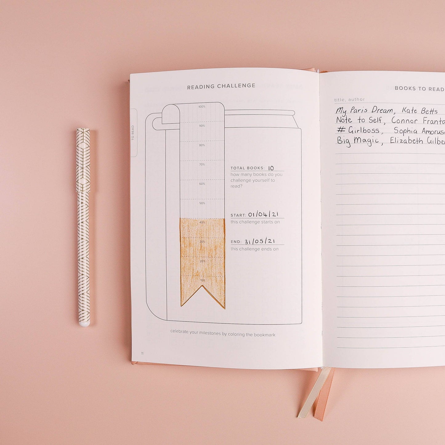 Reading Journal (Avid Reader): Blush