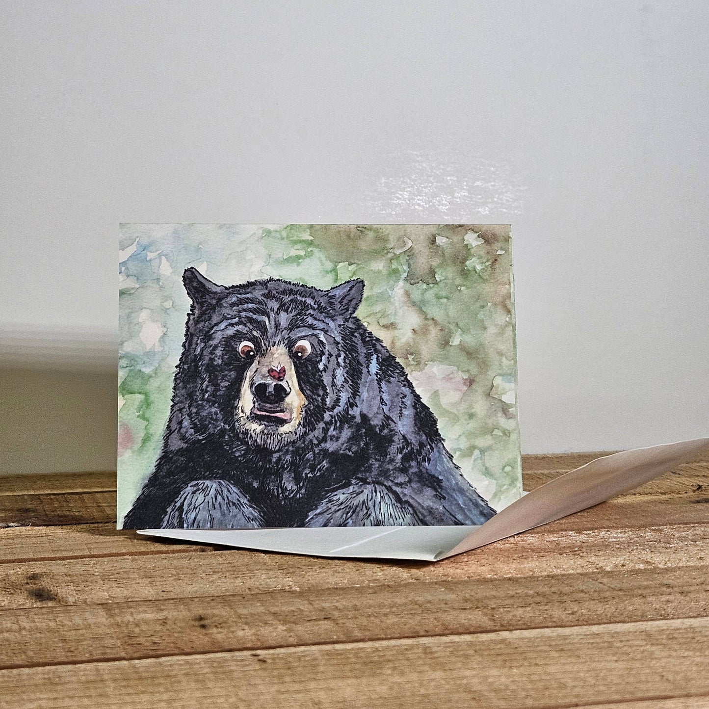 Bugging You Bear and Ladybug Blank Greeting Card
