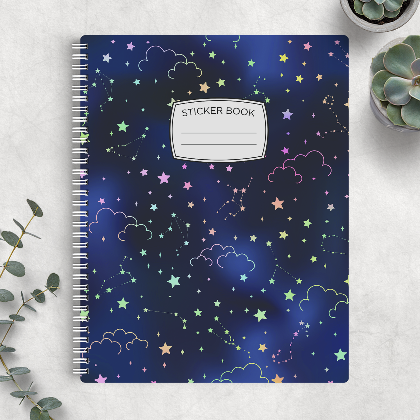 Starry Night Large 8.5" x 11" Reusable Sticker Book