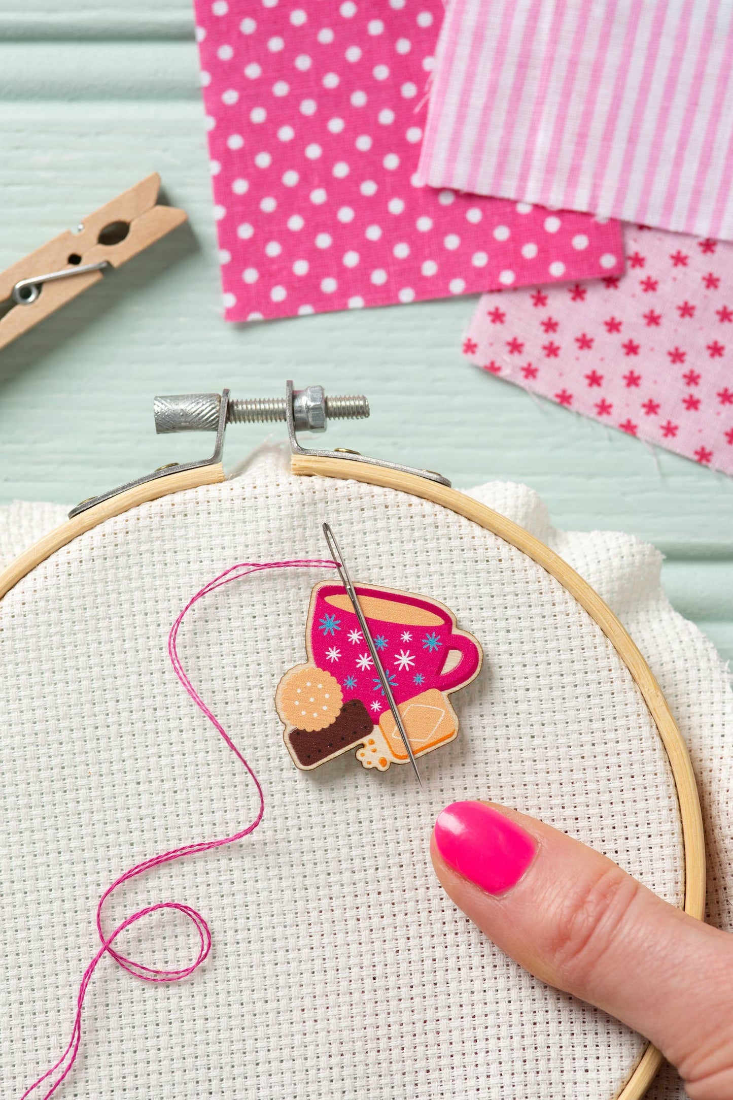 Tea & Biscuits Magnetic Needle Minder | Gift for Crafters