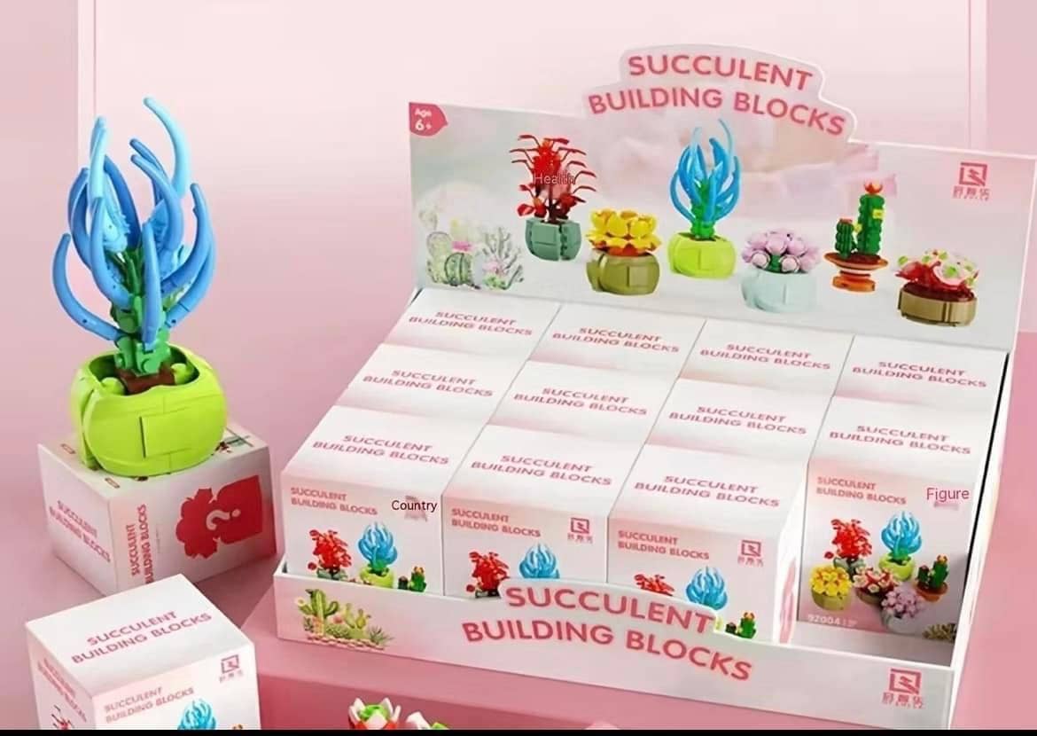 Building Block Succulent Toys, Legos, Plant, Gift