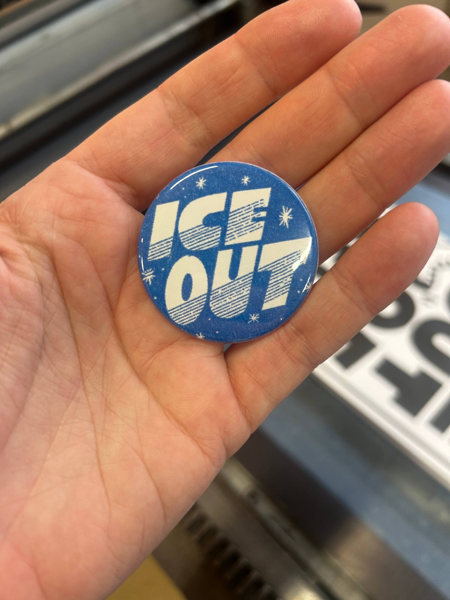 ICE OUT button