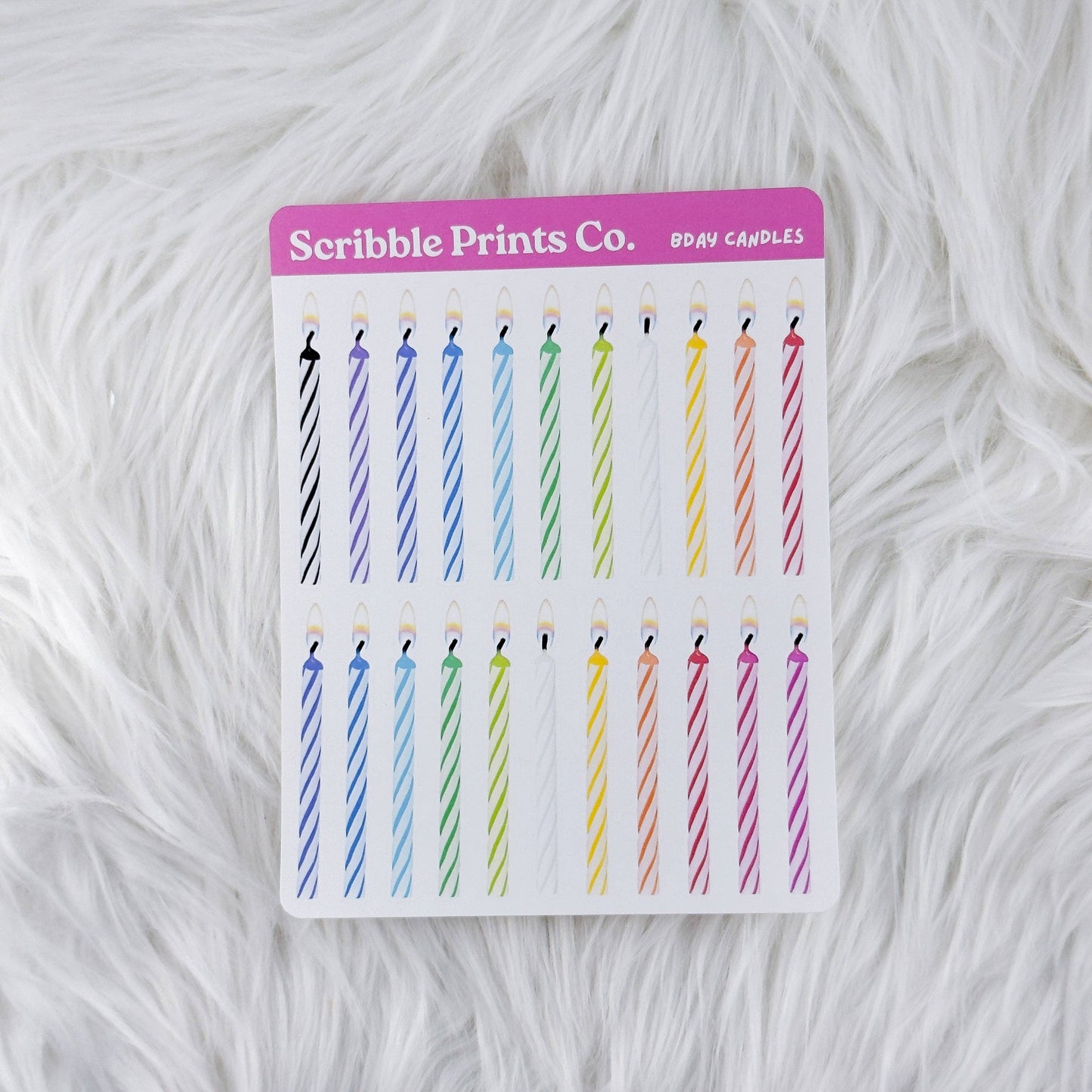 Bday Candles Deco Sticker Sheet