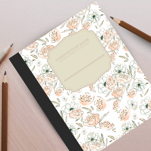 French Flowers Composition Notebook