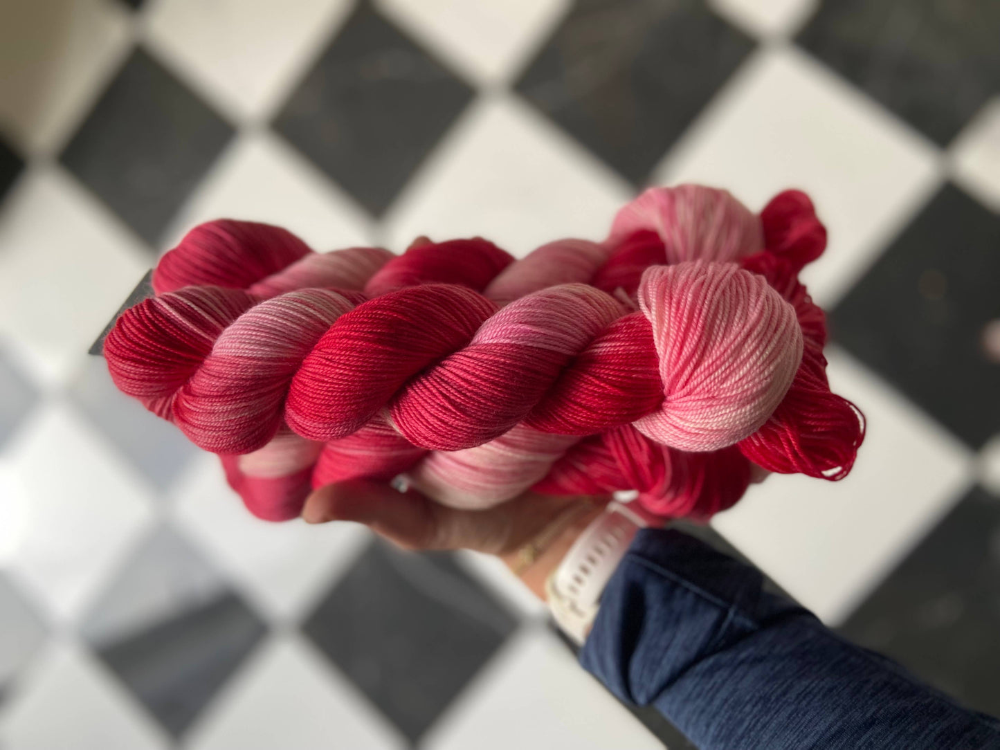Candy Cane Colorway - Hand Dyed Yarn: CMS Classic DK