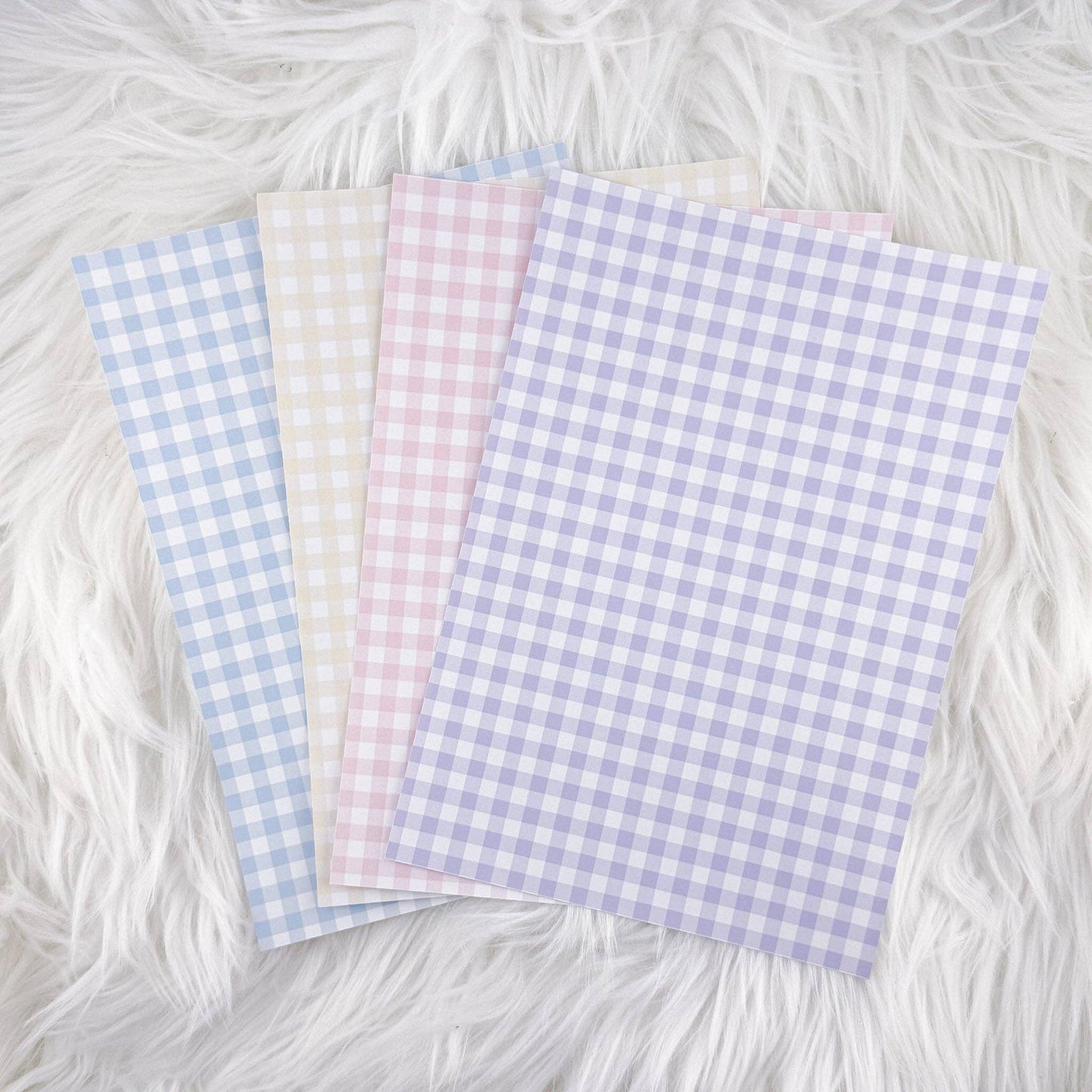 Pastel Gingham Journal Background Set | 4 A5 Matte Sticker Sheets