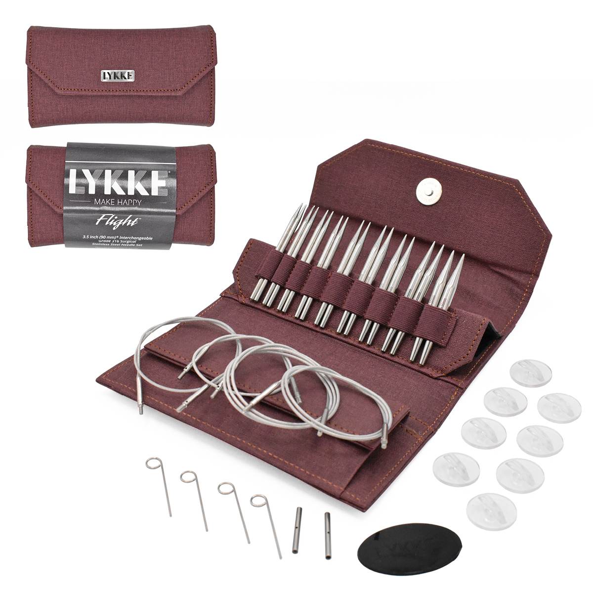 Lykke Flight 5" Stainless Steel Interchangeable Knitting Needle Set