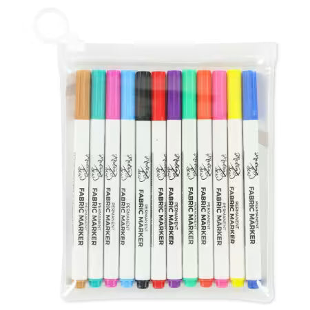 Permanent Fabric Markers 12 Colors