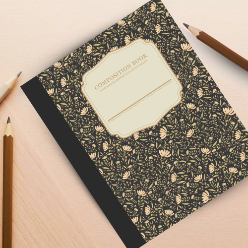 Antique Flowers Composition Notebook