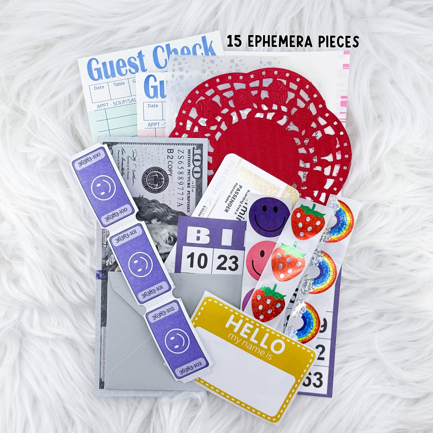 Junk Journal Sticker Starter Kit - Matte Stickers & Ephemera