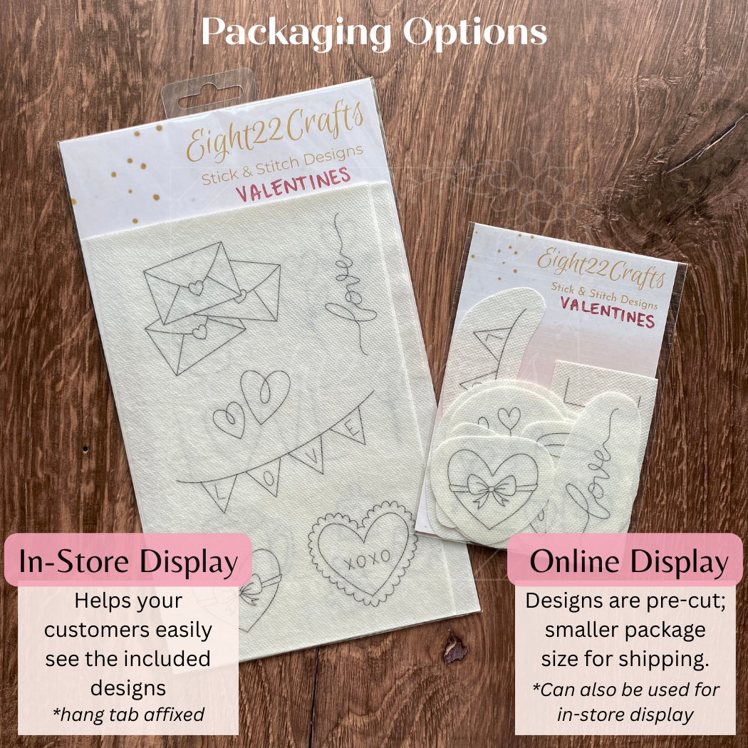 Valentines Love and Hearts Stick and Stick Packs: Large: 6"x11"