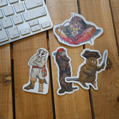 Pirate Otter Sticker | 3x3 “ Waterproof Vinyl Decal