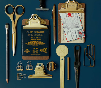 Old School Clipboard/ A5/ Gold Clip