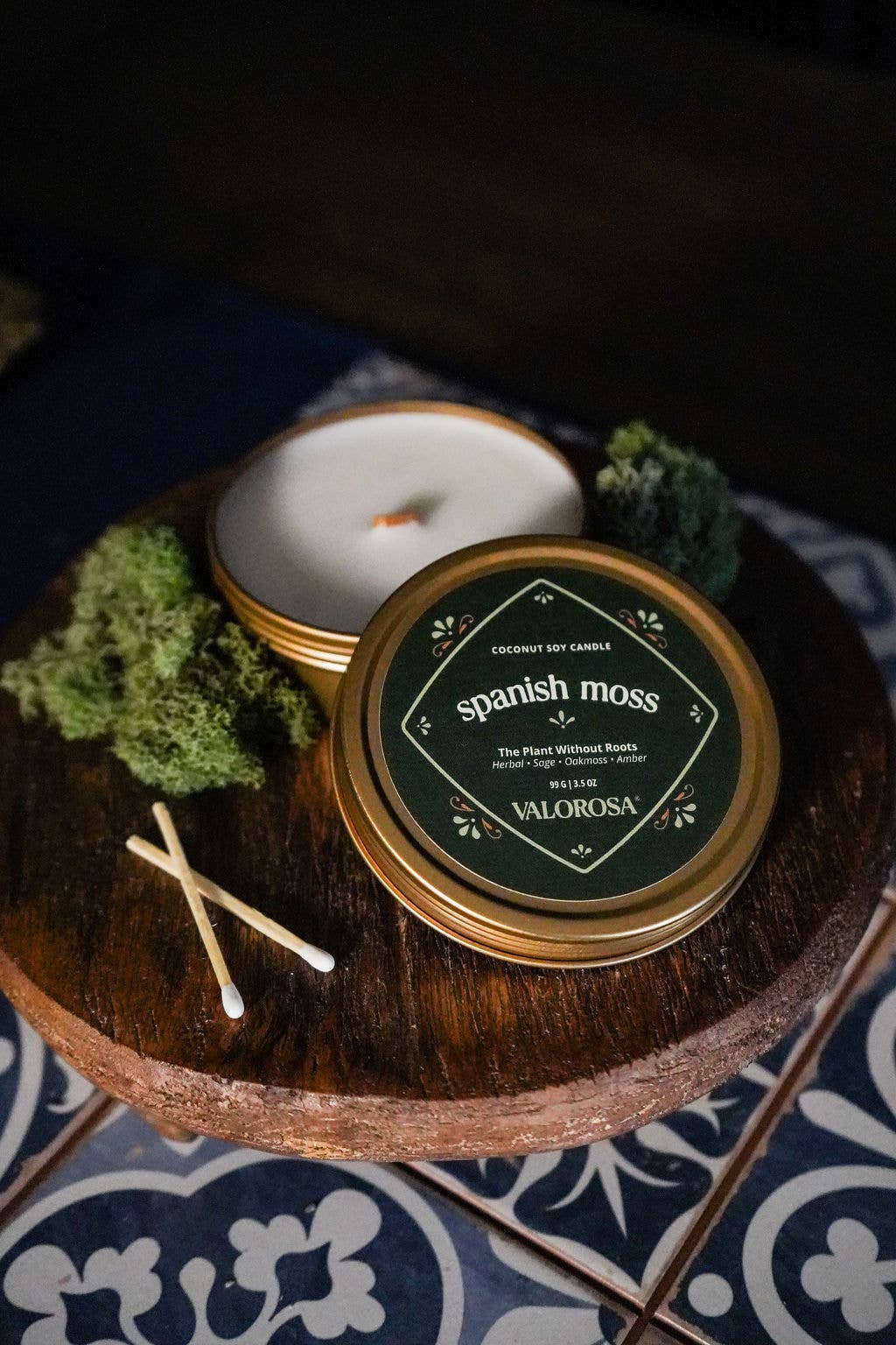 Spanish Moss Candle Tin | Herbal Sage, Oakmoss & Amber