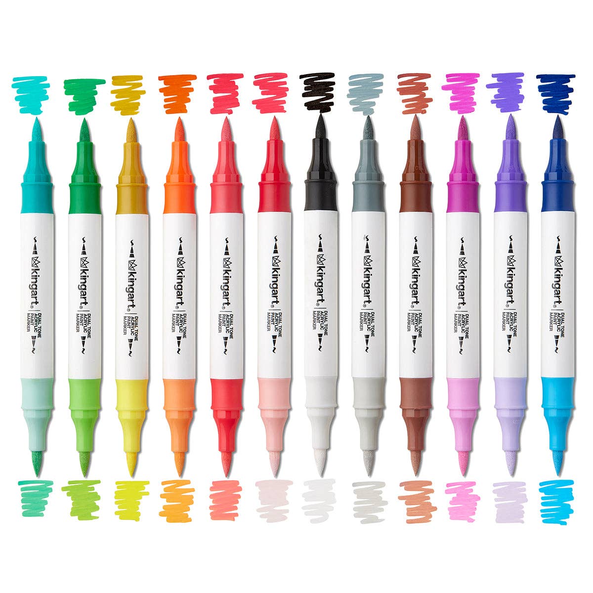 PRO Dual Tone® Acrylic Paint Markers - 12 Pens, 24 Colors