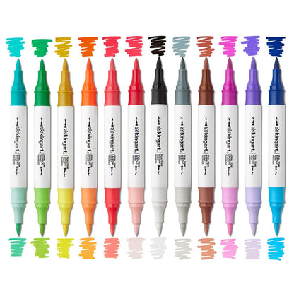 PRO Dual Tone® Acrylic Paint Markers - 12 Pens, 24 Colors
