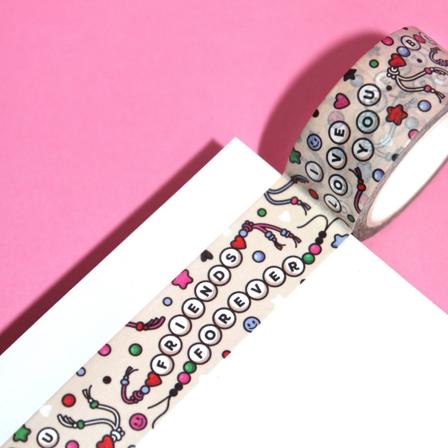"BFF4L" Cute Bead Friendship Bracelets Washi Tape (20mm/10m)