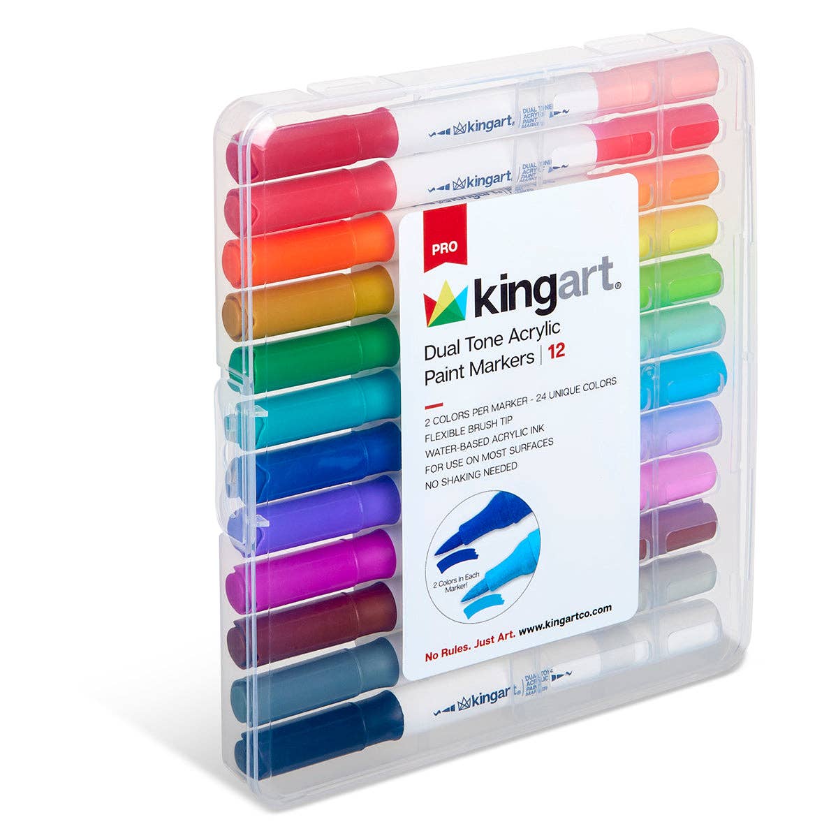 PRO Dual Tone® Acrylic Paint Markers - 12 Pens, 24 Colors