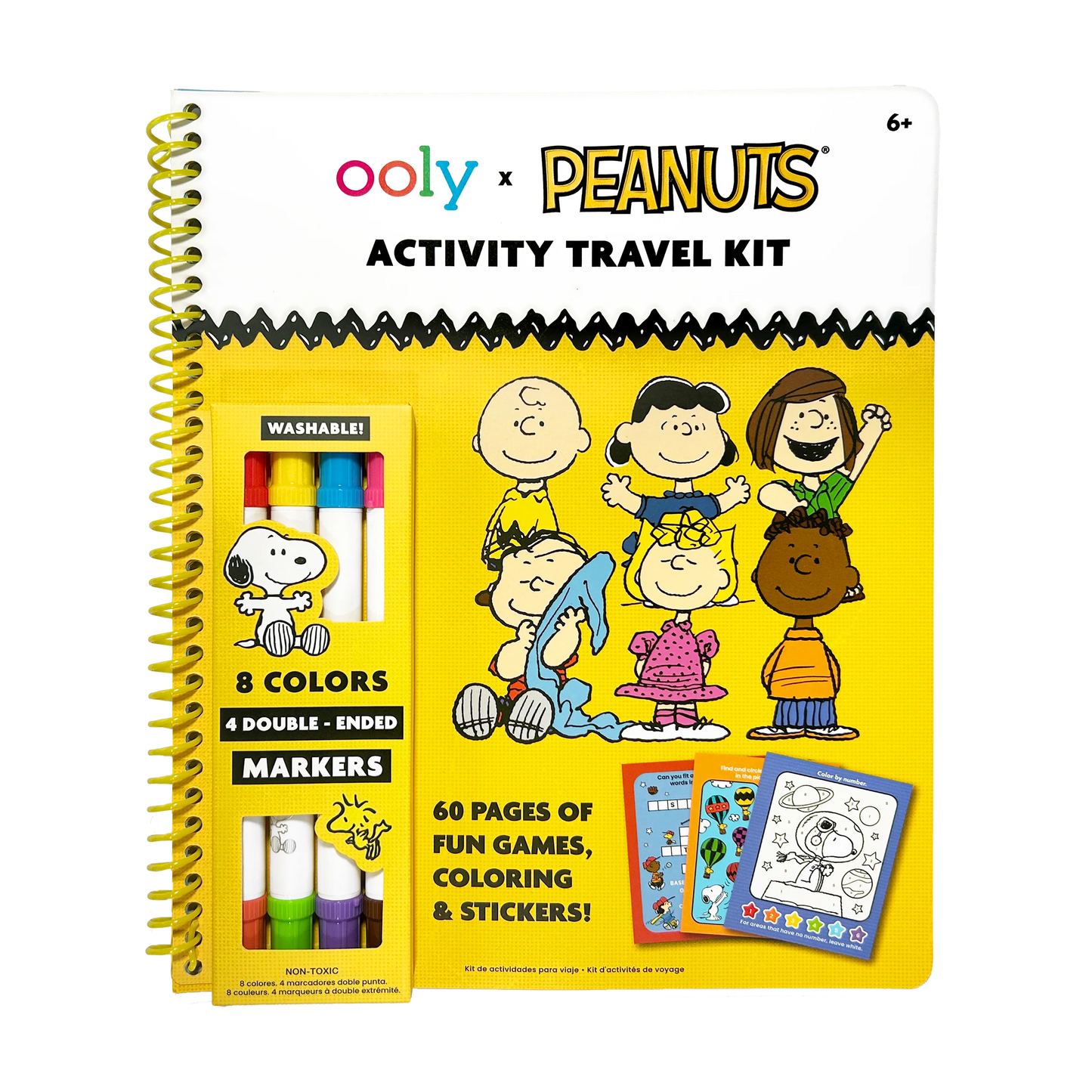 OOLY x Peanuts: Activity Travel Kit & 4 Double-Ended Markers