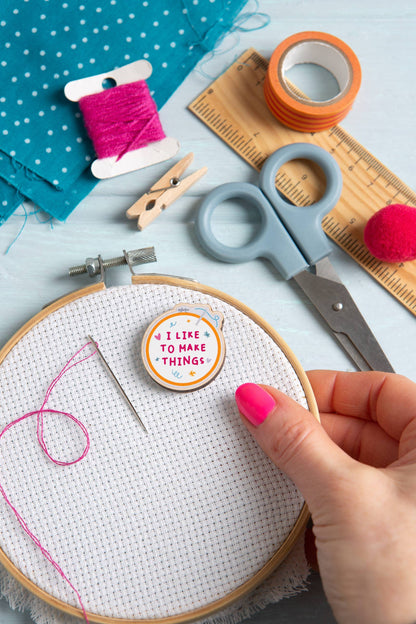I Like To Make Things Needle Minder | Gift for Crafters