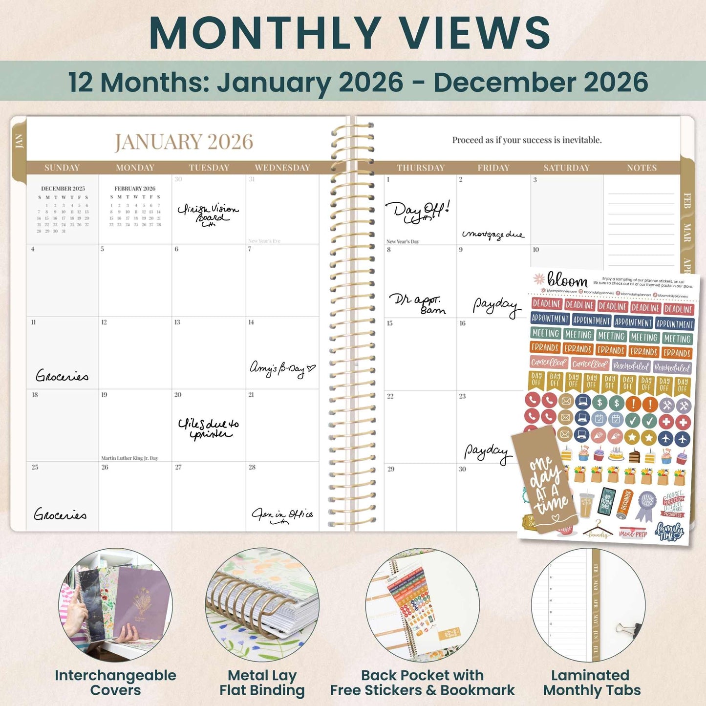2026 Timed Vertical Weekly Planner - 8.5" x 11"