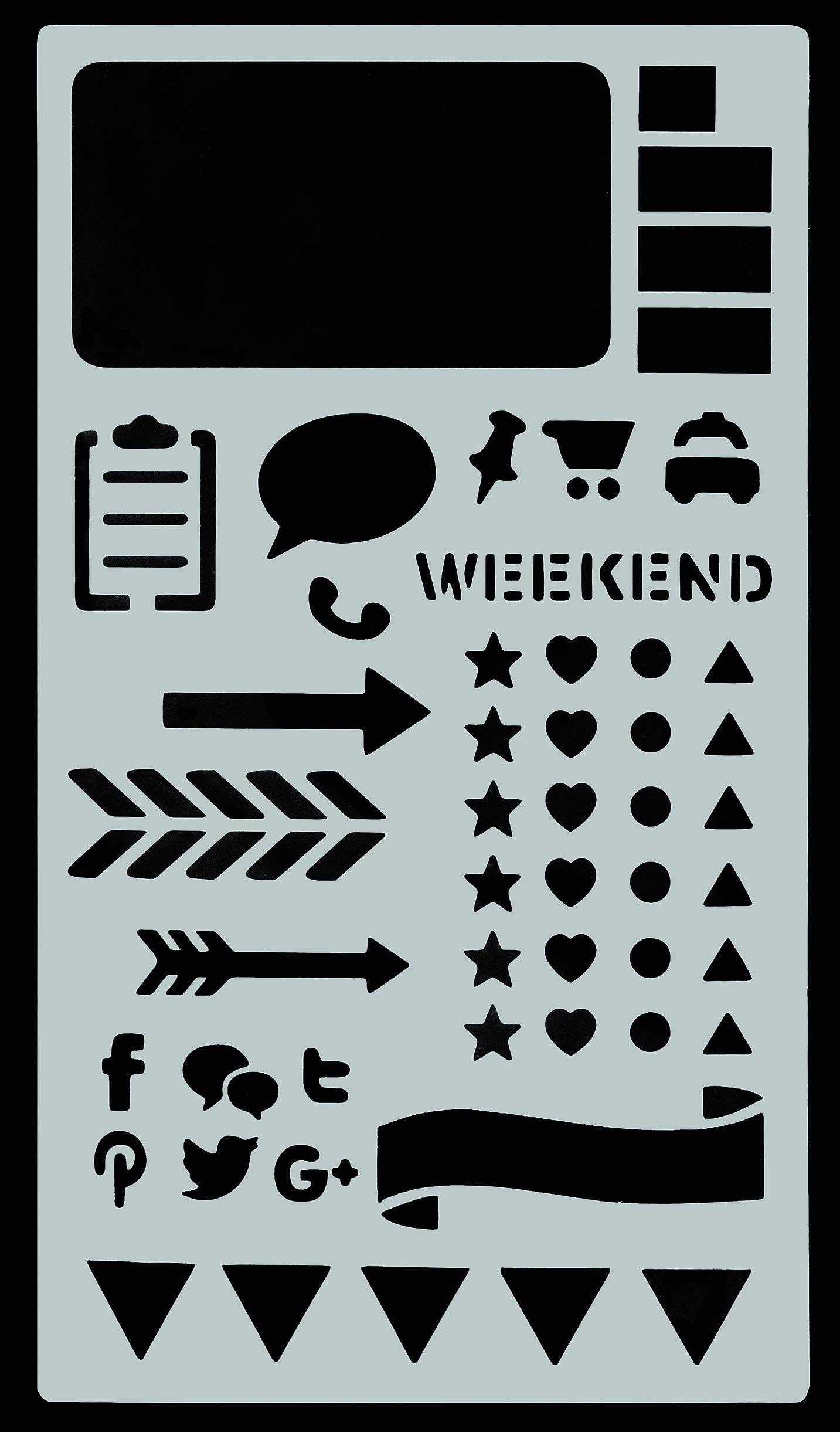 Essentials Dotted Journal Stencil Set,Essentials Dotted Journal Stencil Set