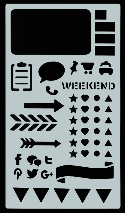 Essentials Dotted Journal Stencil Set,Essentials Dotted Journal Stencil Set