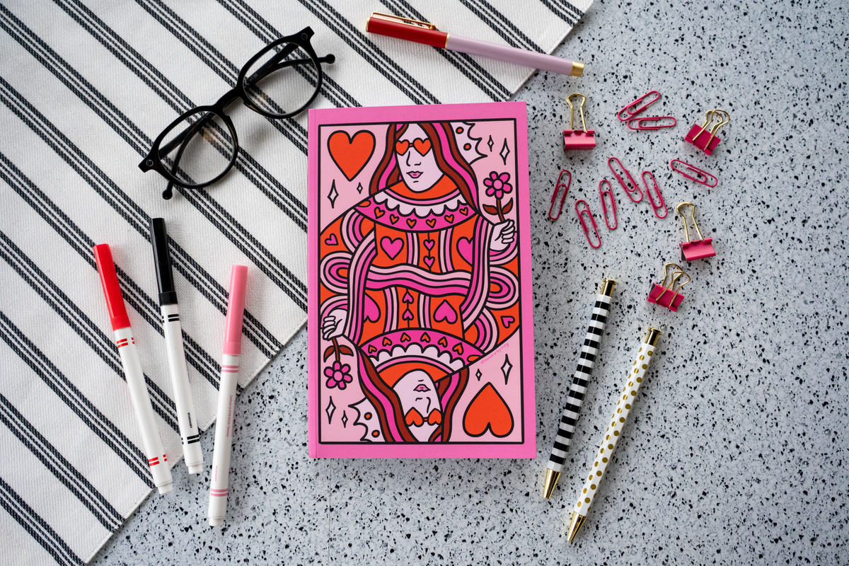 Queen Of Hearts Classic Layflat Notebook Journal LFC2646L