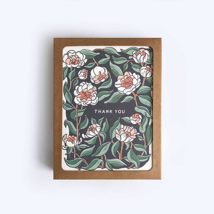 Peony Thank You Boxed Card Set of 8