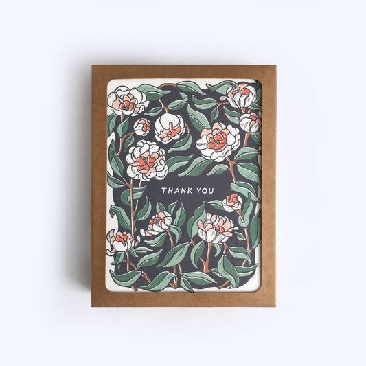 Peony Thank You Boxed Card Set of 8