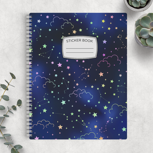 Starry Night Large 8.5" x 11" Reusable Sticker Book