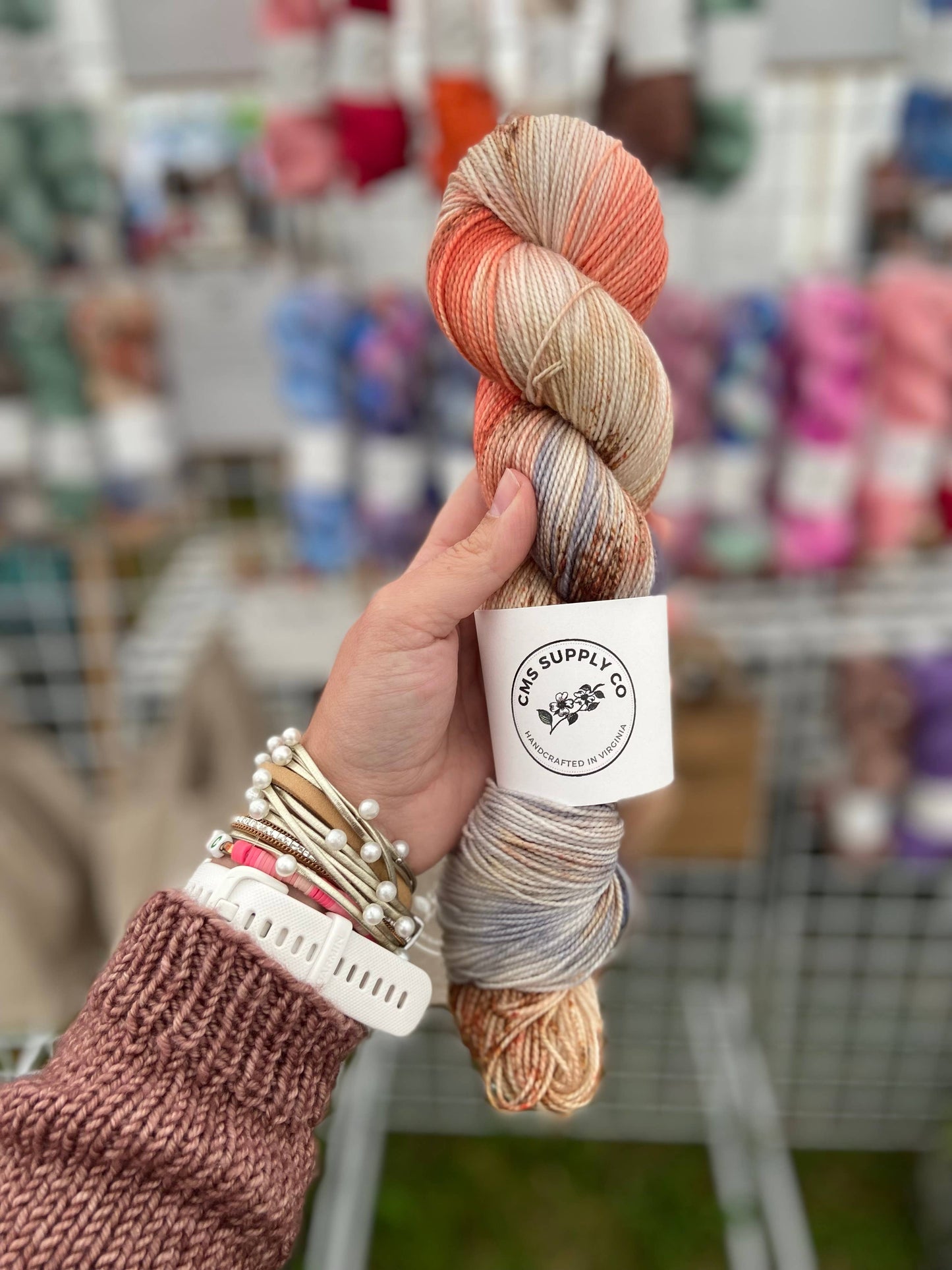 By the Bay Colorway - Artisan Dyed Yarn - Multiple Bases: CMS Nylon Sock (80/20)