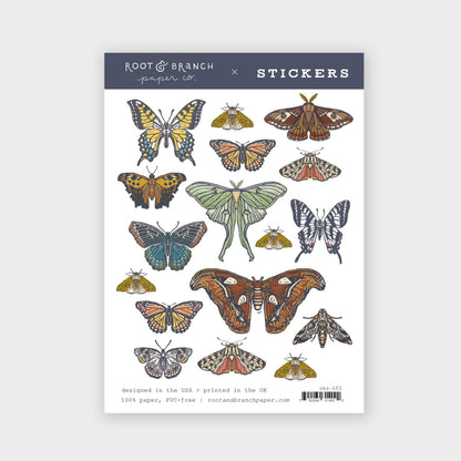 Butterflies + Moths Sticker Sheet