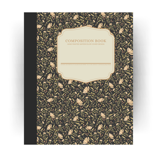 Antique Flowers Composition Notebook