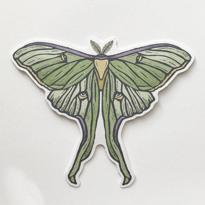Luna Moth Paper Sticker