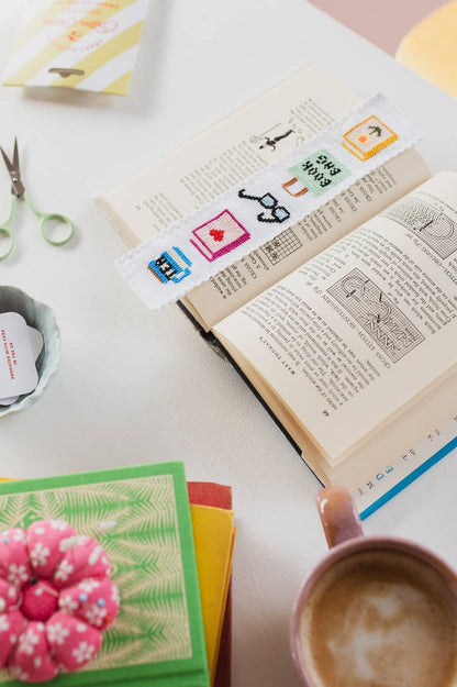 Bookish Counted Cross Stitch Bookmark Kit Beginner Friendly