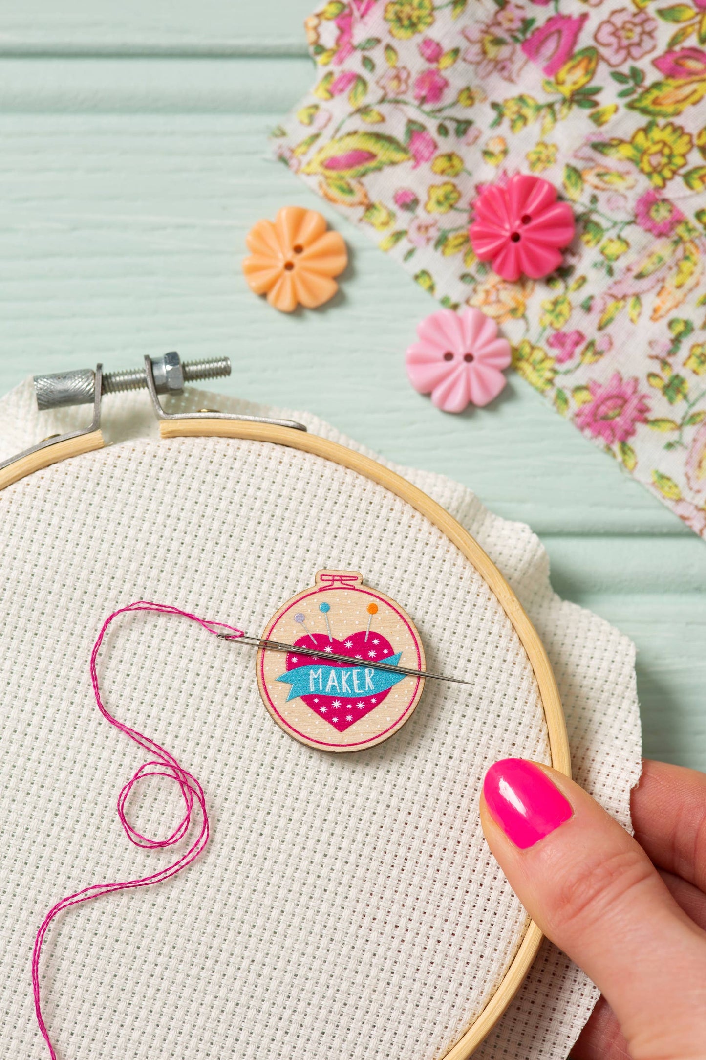 Maker Pincushion Magnetic Needle Minder | Gift for Crafters