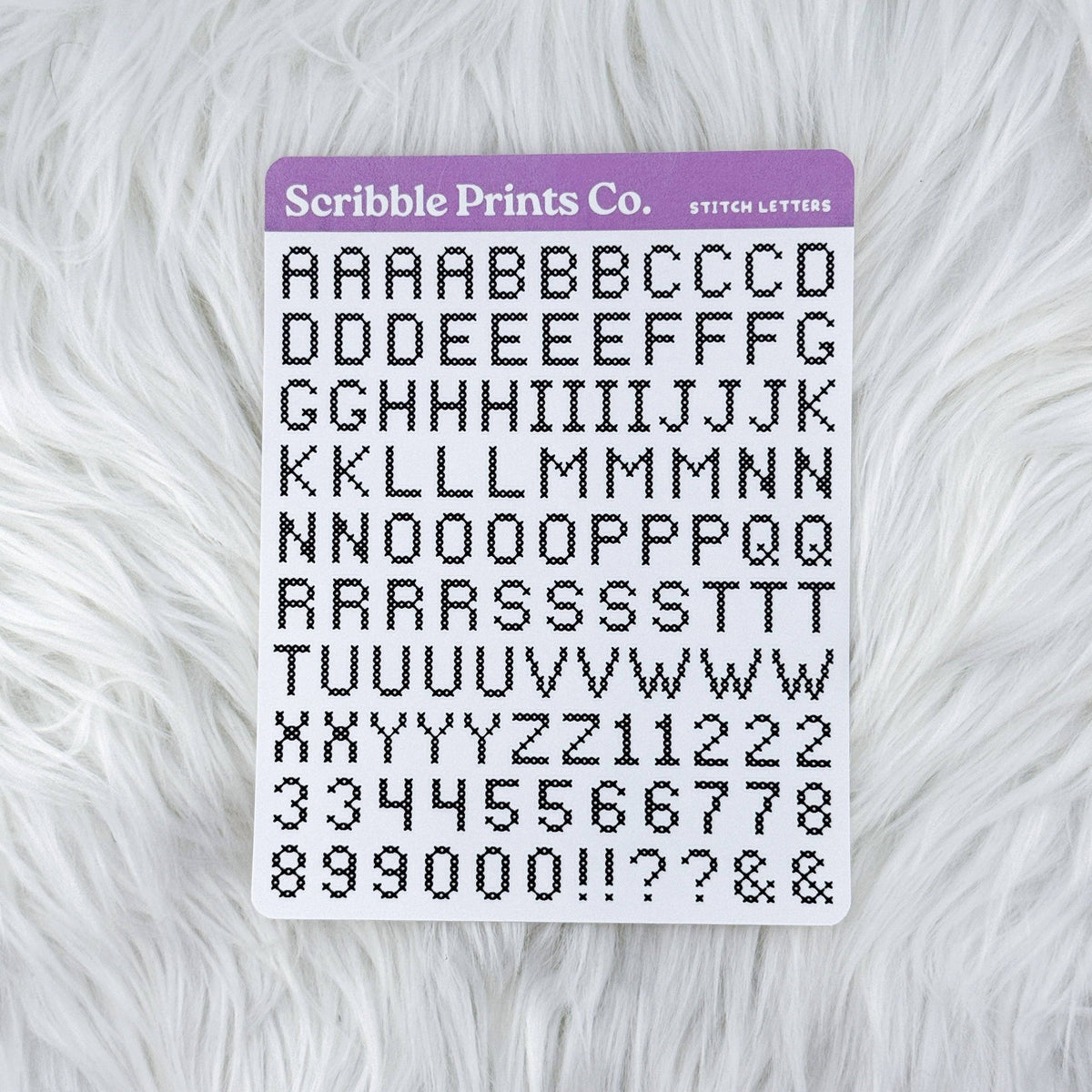 Stitch Letters Deco Sticker Sheet