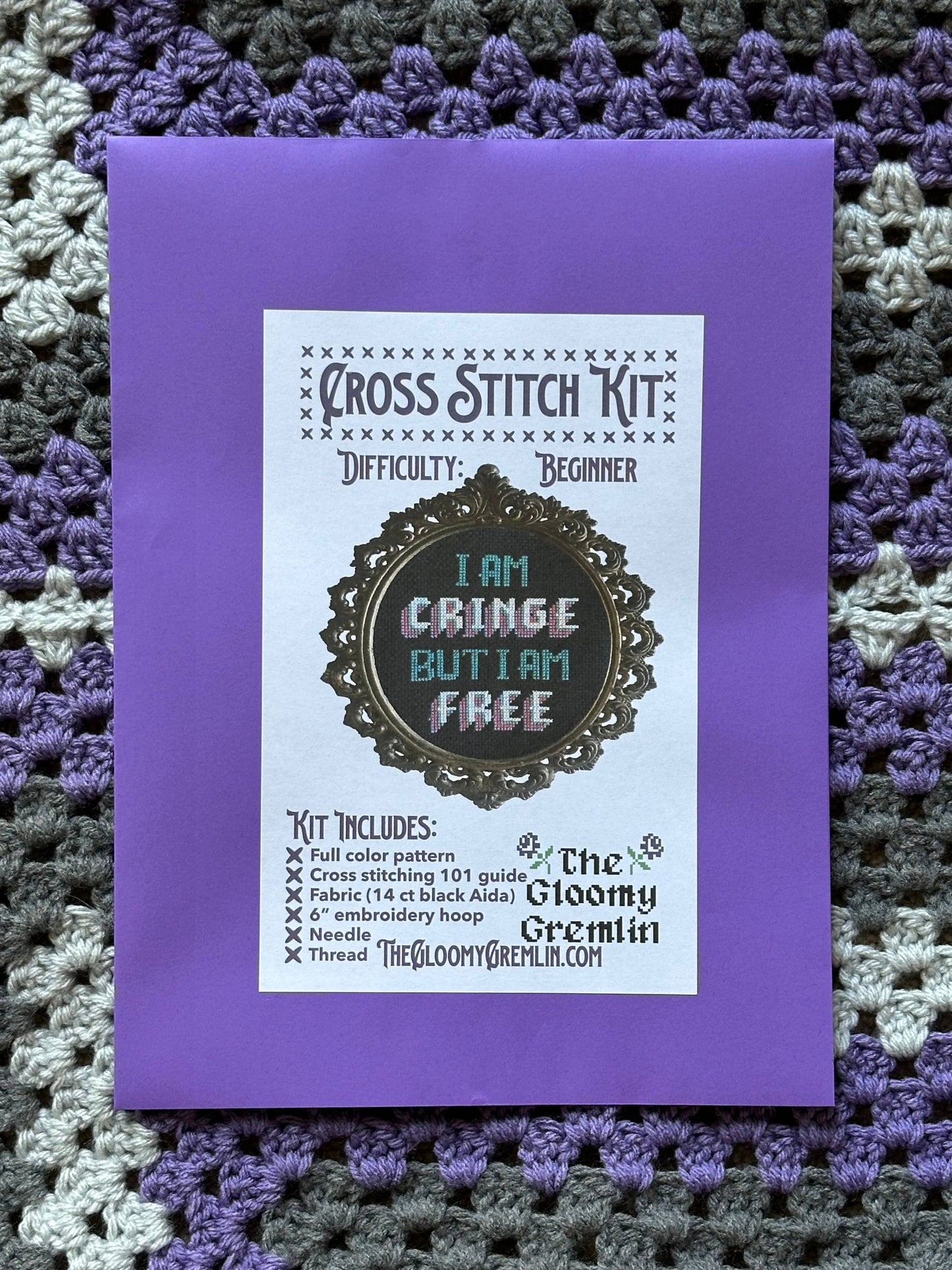 Cringe But Free -  Cross Stitch Kit