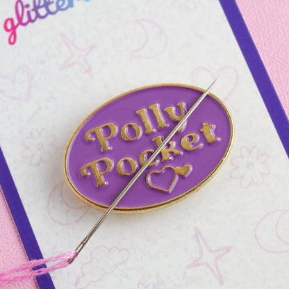 Polly Pocket Compacts Needle Minder Magnet: Purple logo