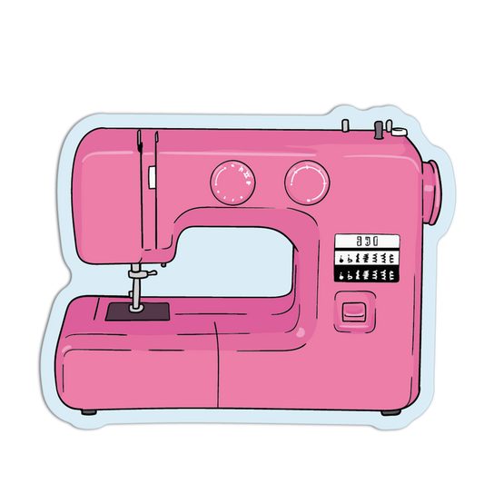 Pink Sewing Machine Sewing Kit Sticker