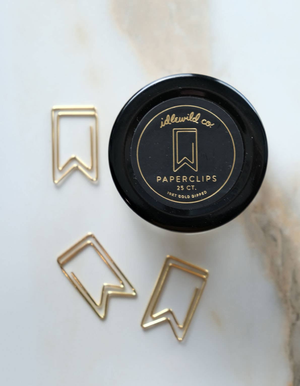 Gold Plated Paper Clips (Jar of 25) | Flag