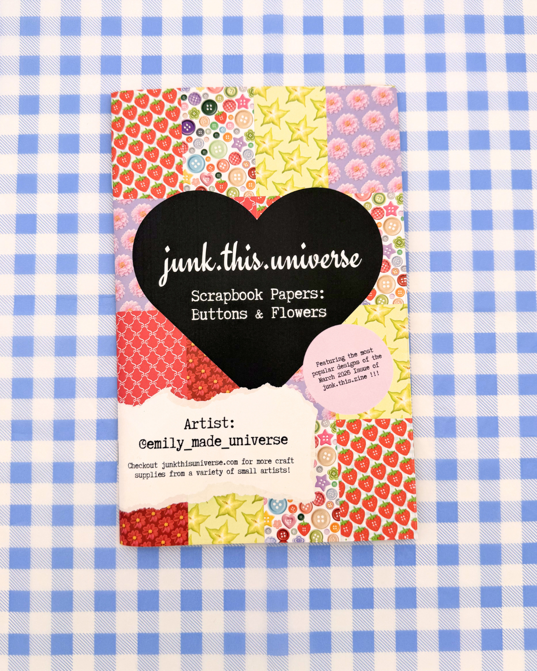 Scrapbook Paper - Buttons & Flowers