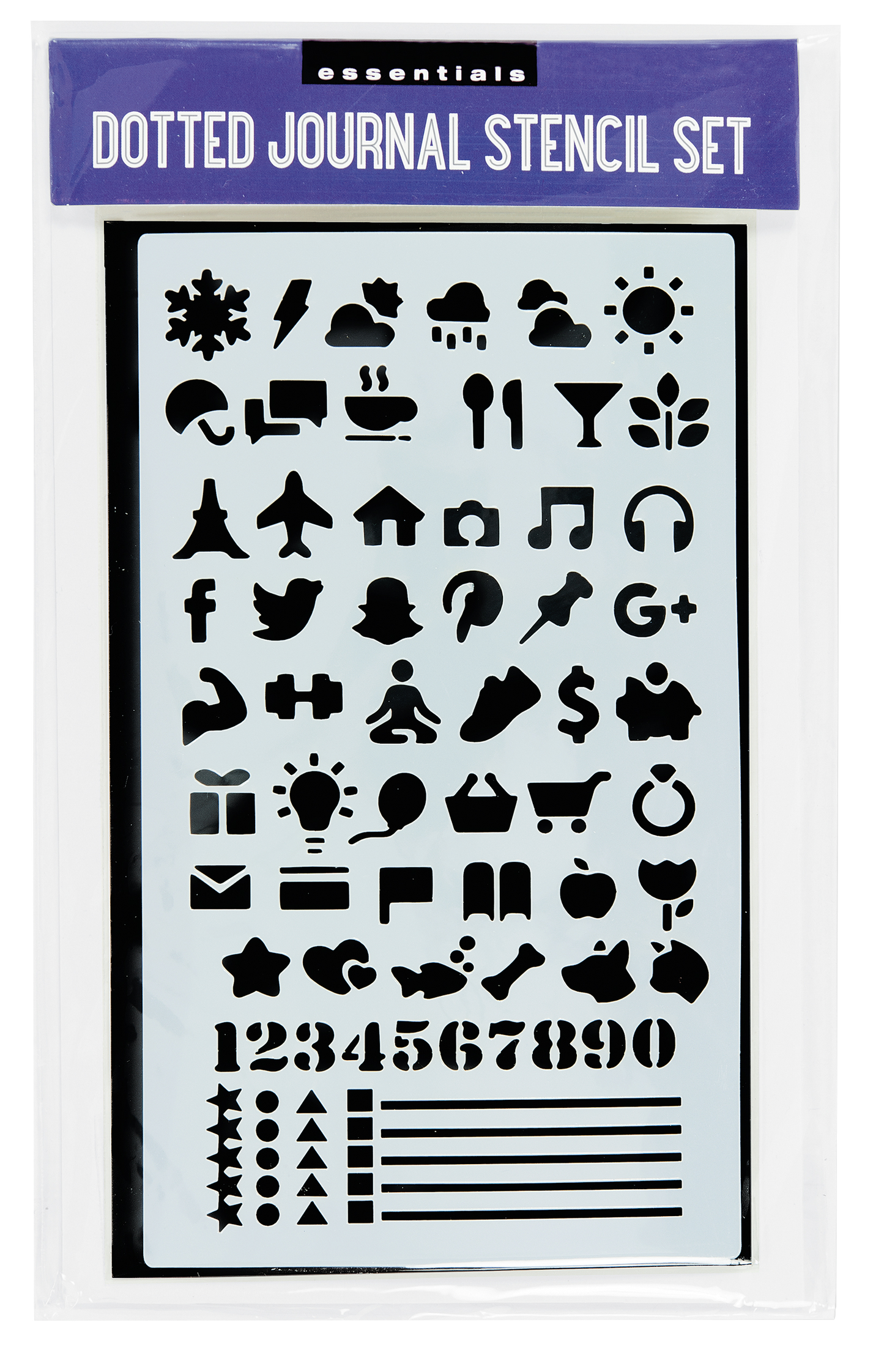 Essentials Dotted Journal Stencil Set,Essentials Dotted Journal Stencil Set