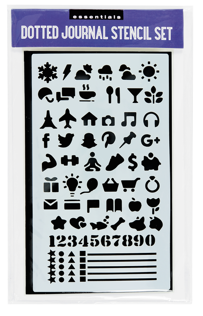 Essentials Dotted Journal Stencil Set,Essentials Dotted Journal Stencil Set