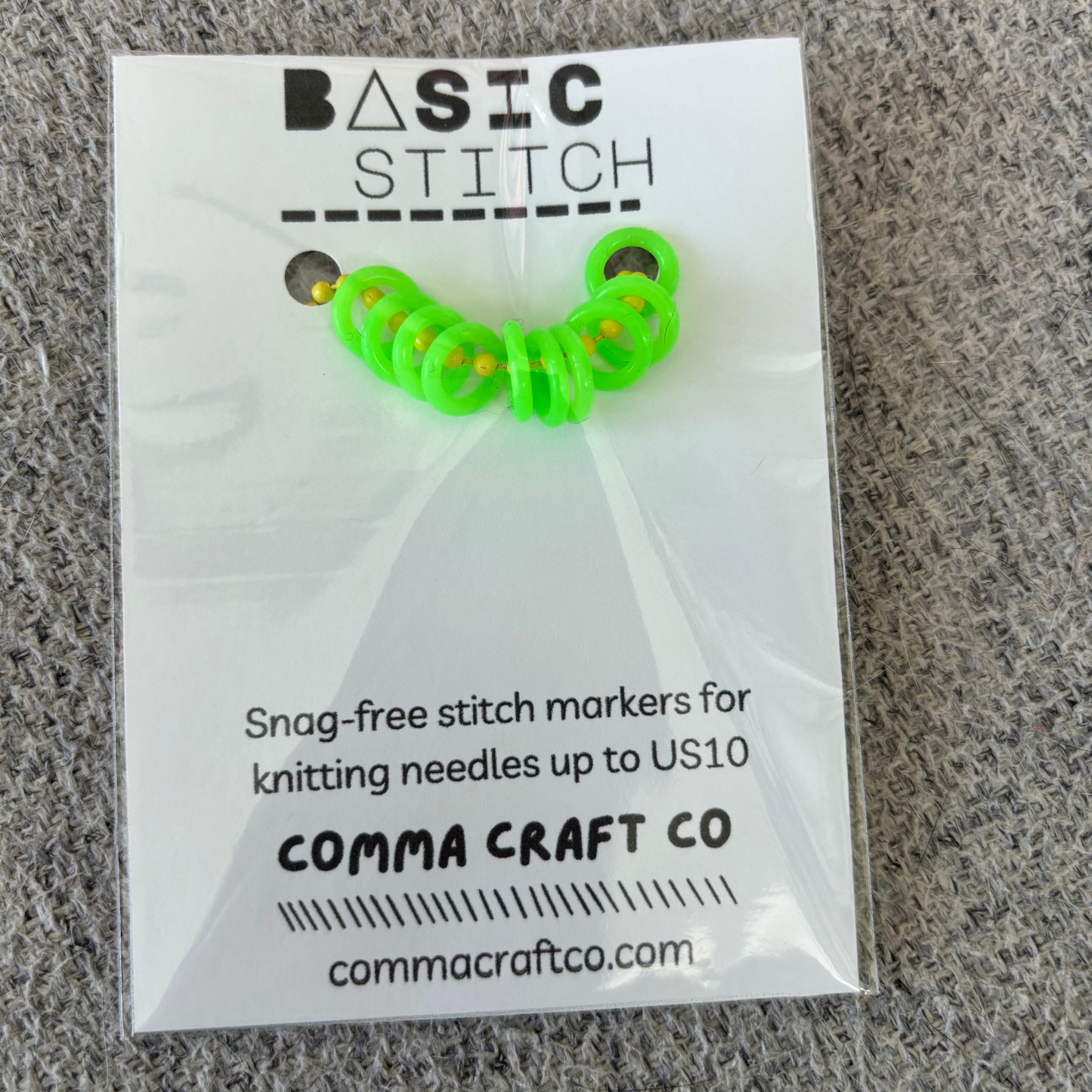 Basic Stitch Set - Neon Snag-Free Silicone Stitch Markers: Purple
