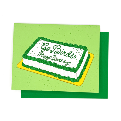 Go Birds Cake Happy Birthday Greeting Card