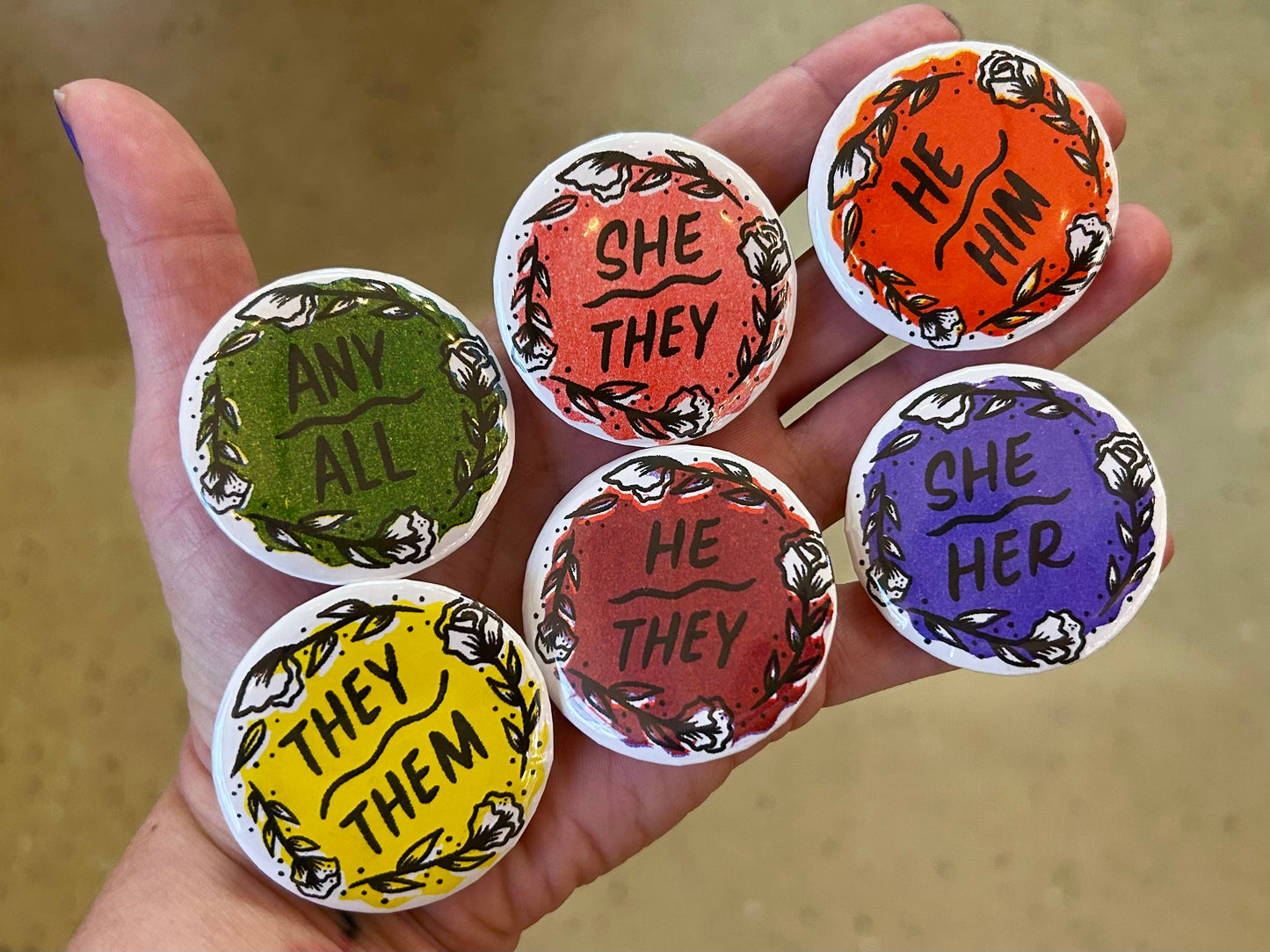 Pronoun Buttons