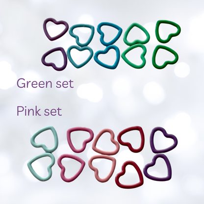 Basic Stitch Set Snag-Free Metal Stitch Markers Cat + Hearts: Cat - purple set